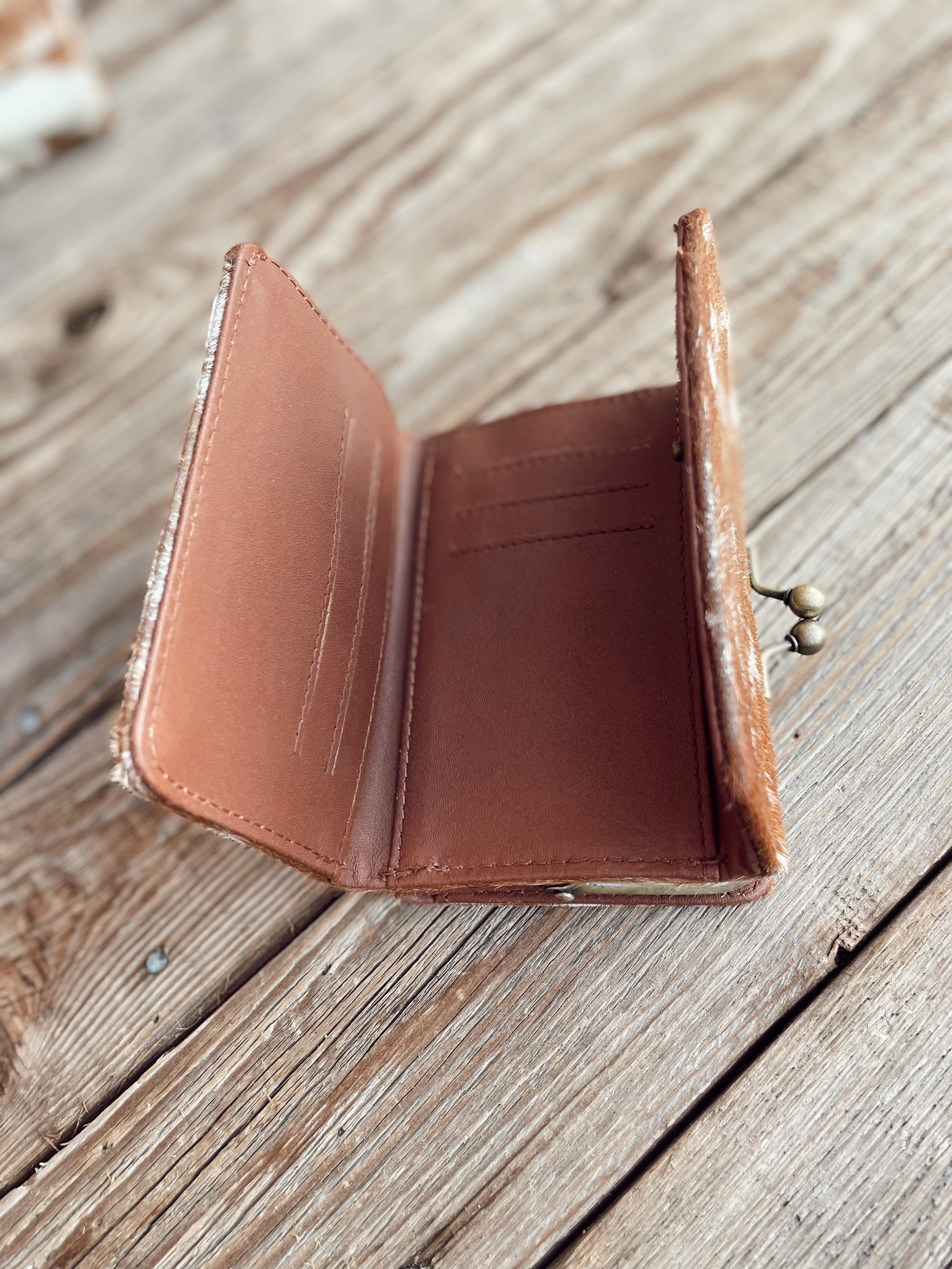 Brown Cowhide Mini Wallet